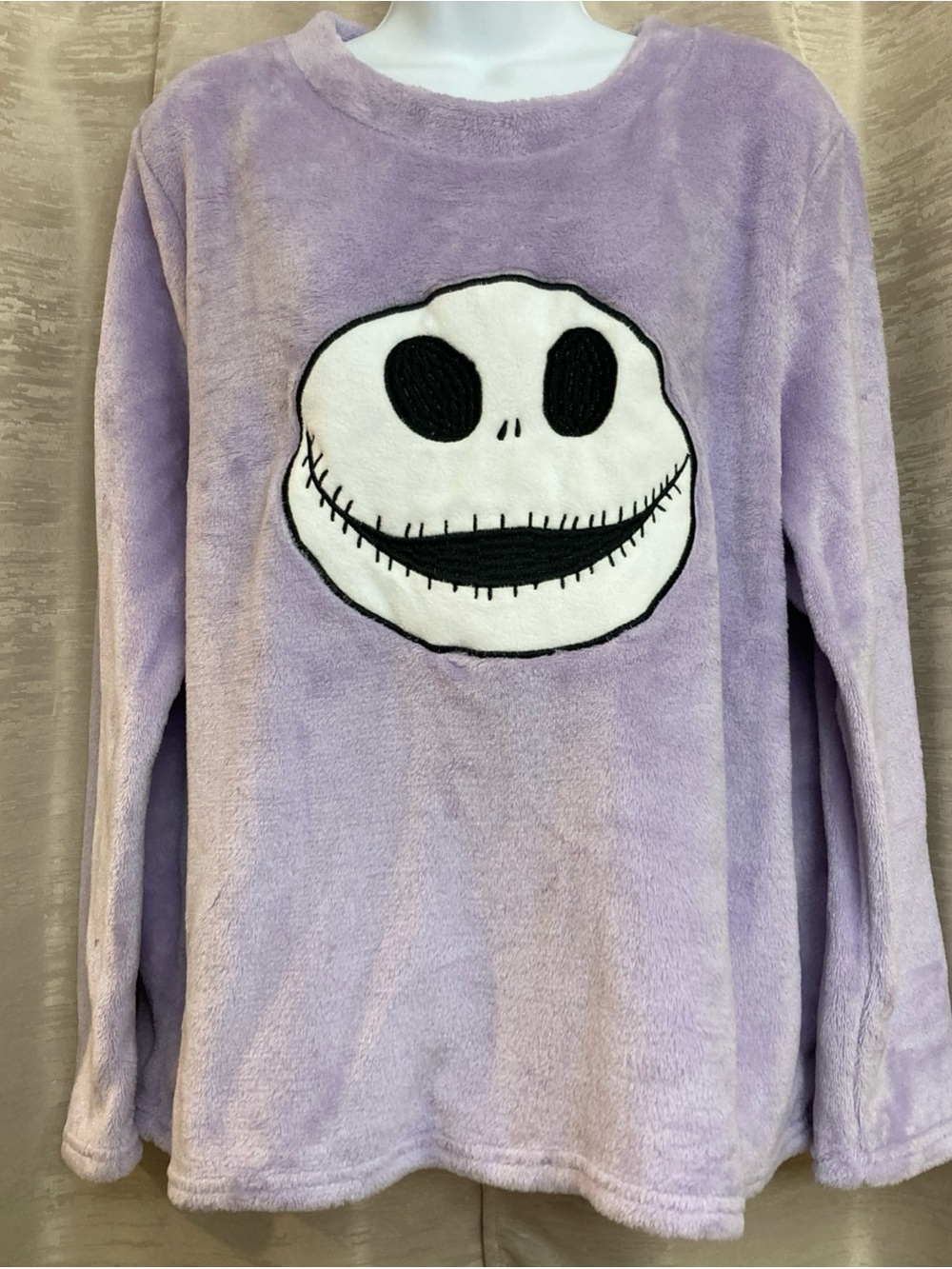 Disney 100th Anniversary Lavender Sleep Top with Jack Skellington Character Face
